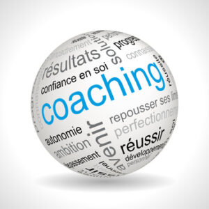 Image d'une boule avec des mots comme Coaching, résultats, réussir,...
